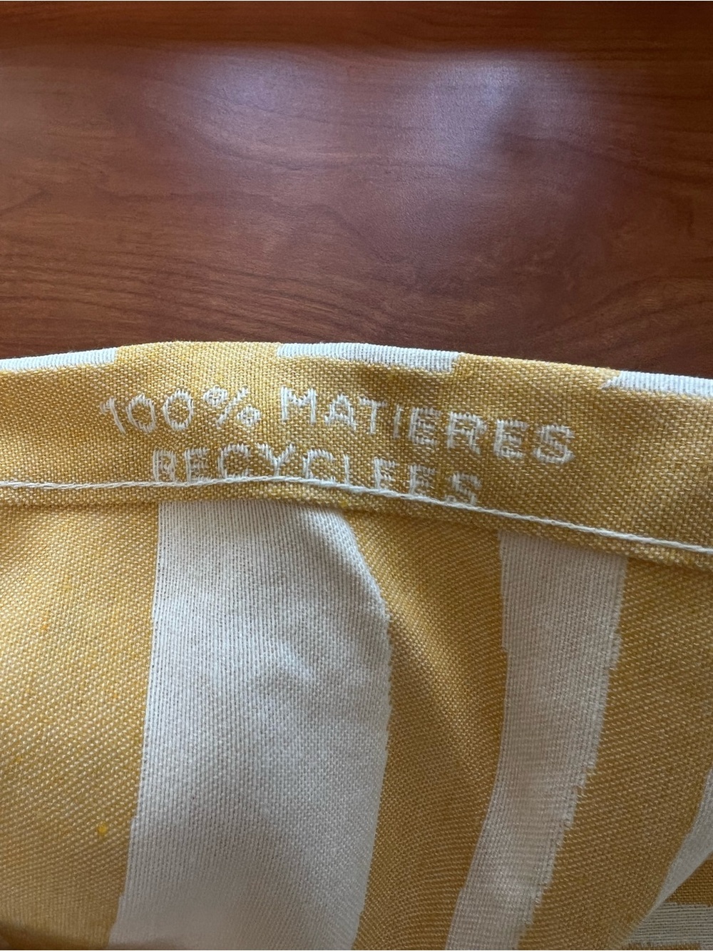 Caudalie💛 Yellow and Cream Stripe Canvas Tote - Picture 4 of 9